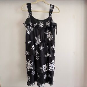 White House Black Market Black Dress with Florals